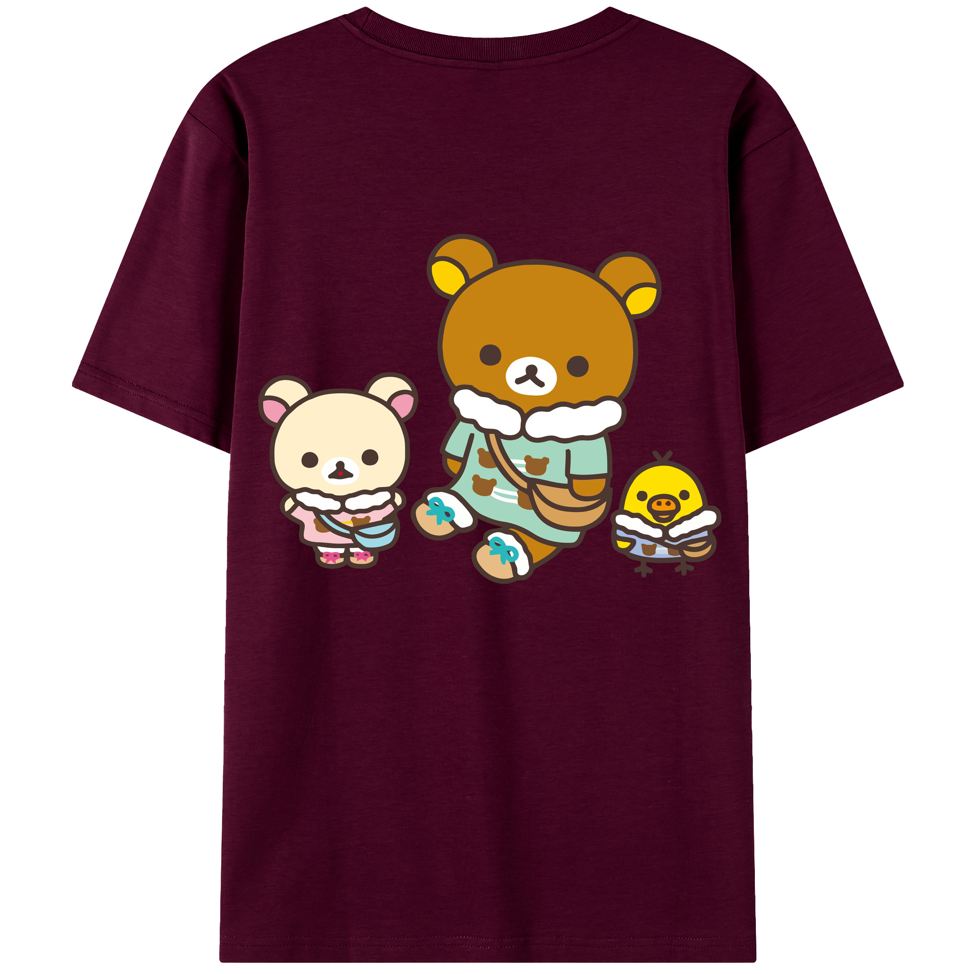 （画像用） リラックマ リラックマ キイロイトリ Rilakkuma Korilakkuma Kiiroitori レディース半袖Tシャツ(バックプリント)